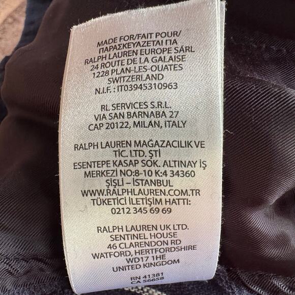 Polo Ralph Lauren Linen Wide Leg Striped Pants Navy Nautical Preppy Size 12 - Picture 8 of 10